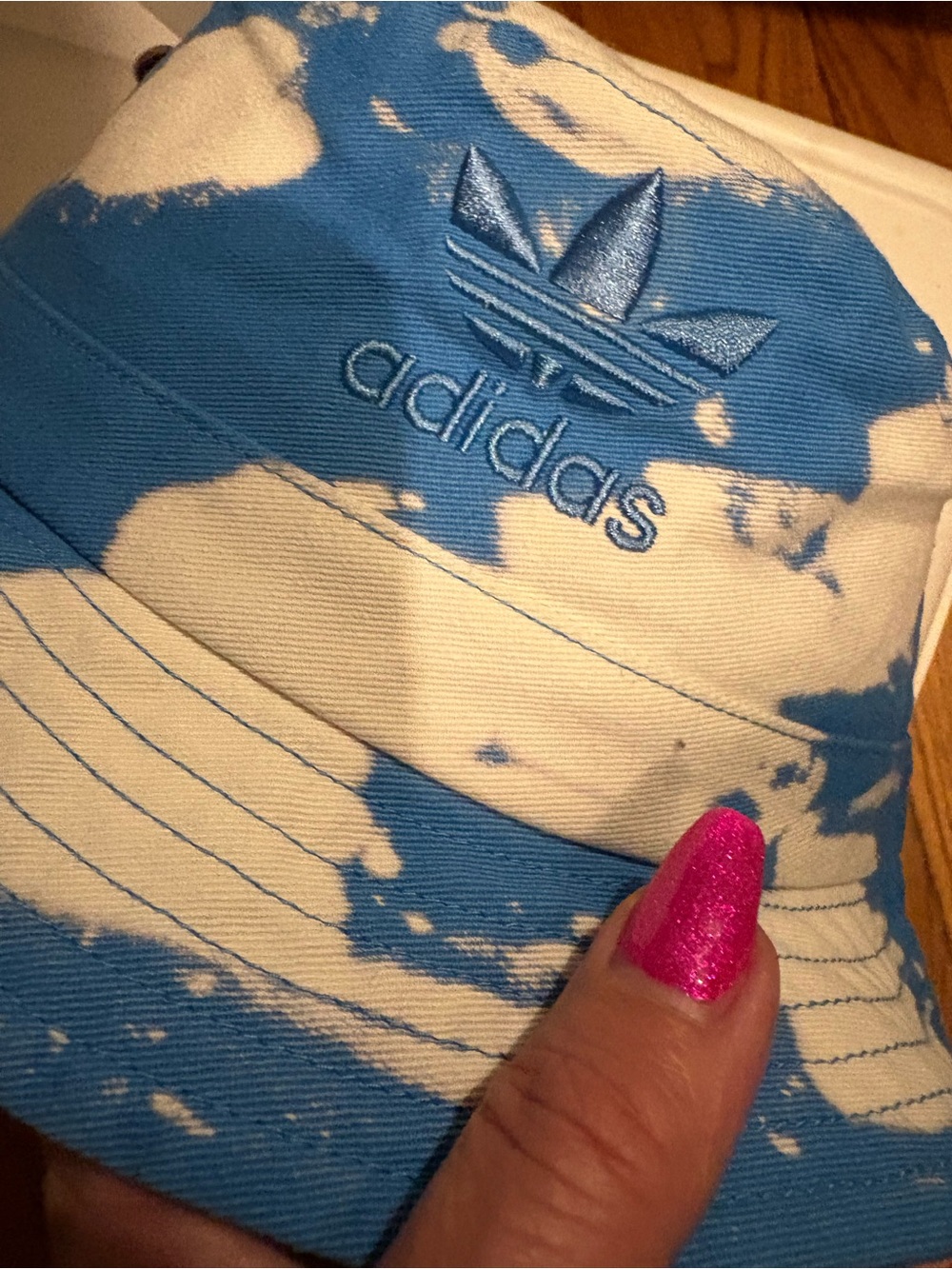 Adidas Blue & White Bucket Hat